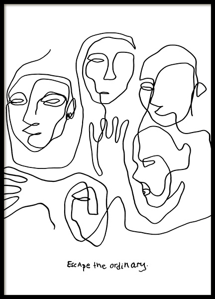 Escape Line Art Juliste ryhmässä Julisteet / Piirrokset @ Desenio AB (12358)