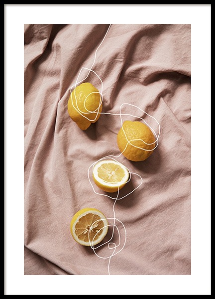 Lemons on Linen Juliste ryhmässä Julisteet / Keittiötaulut @ Desenio AB (12814)
