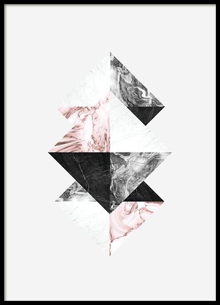 Graafiset julisteet marmorilla, harmaata ja valkoista. Tyylikkäät graafiset juli