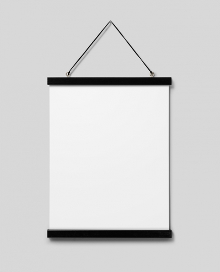 Julistelista musta 31 cm, magneettikiinnike