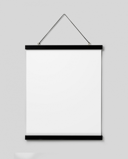 Julistelista musta 41 cm, magneettikiinnike
