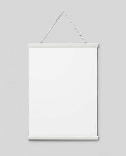  - Valkoinen julisteripustin magneettikiinnityksellä, 51 cm