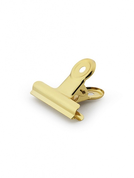 Gold-colored poster clip, Medium