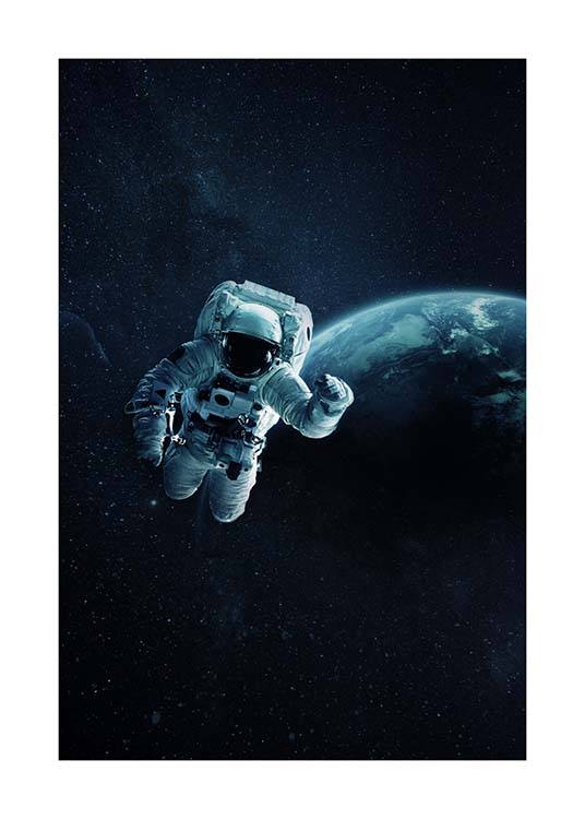 Astronaut In Space Juliste