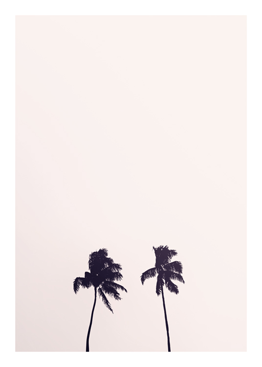 Pink Sky Palm Trees Juliste