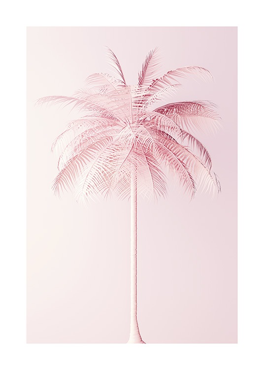 Pastel Pink Palm Juliste / Kasviaiheet Osoitteessa Desenio ab (10635)