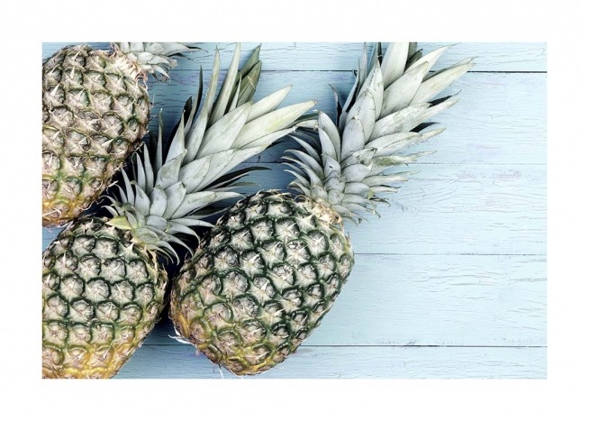 Pineapples on Wood Juliste