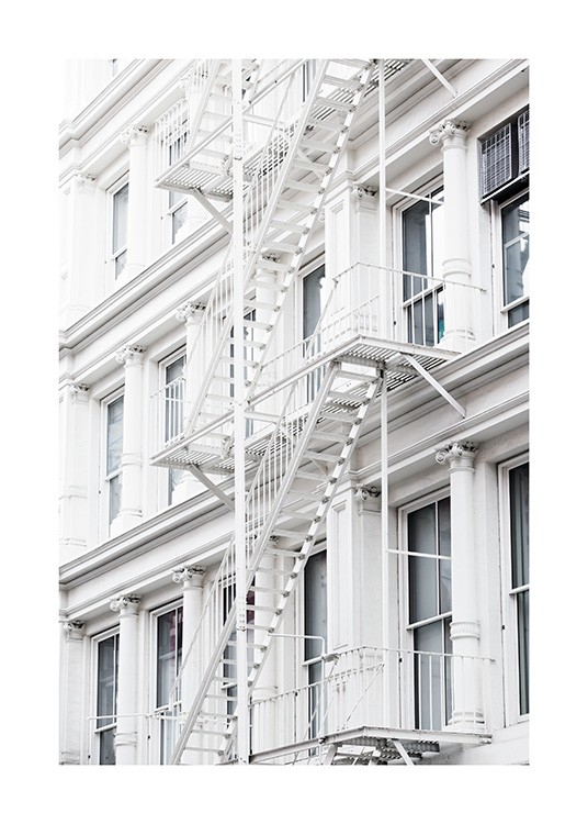 White Fire Escape Juliste