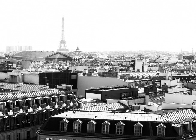 Paris View Juliste / Mustavalkoiset Osoitteessa Desenio ab (11332)