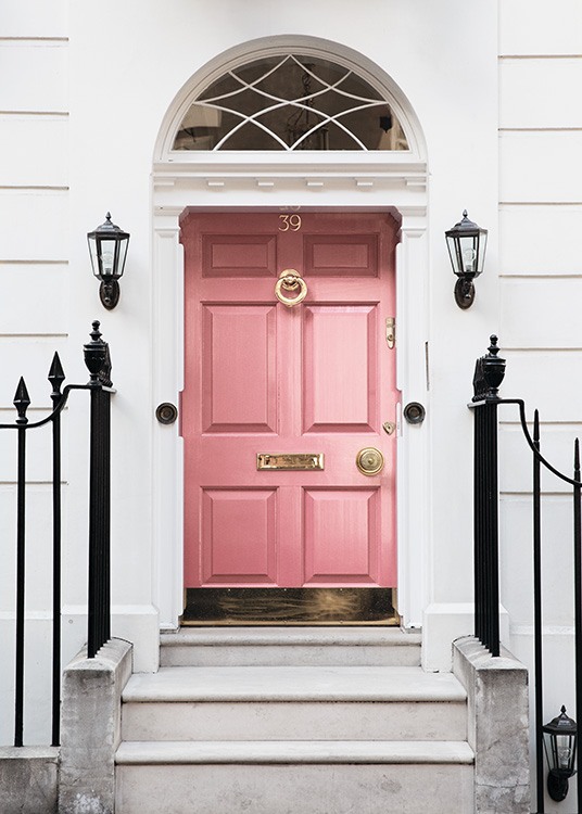 London Pink Door Juliste