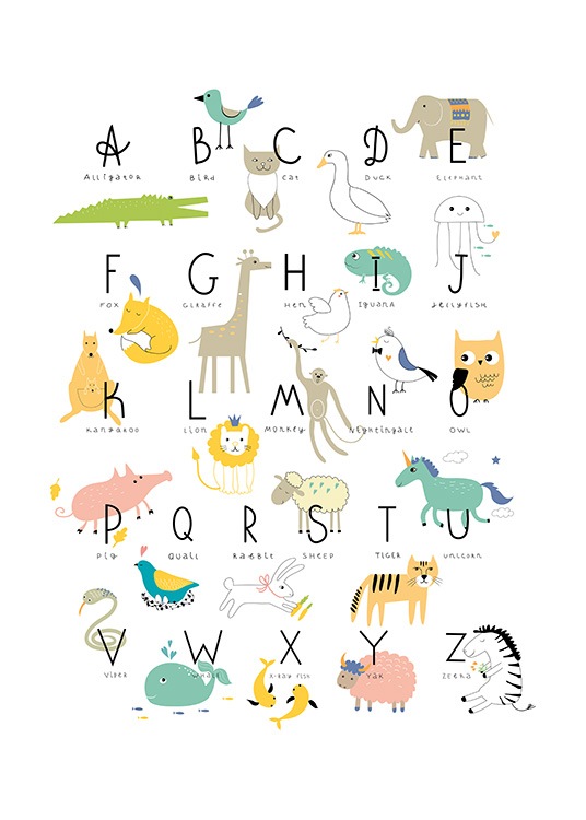 Animal Alphabet Juliste