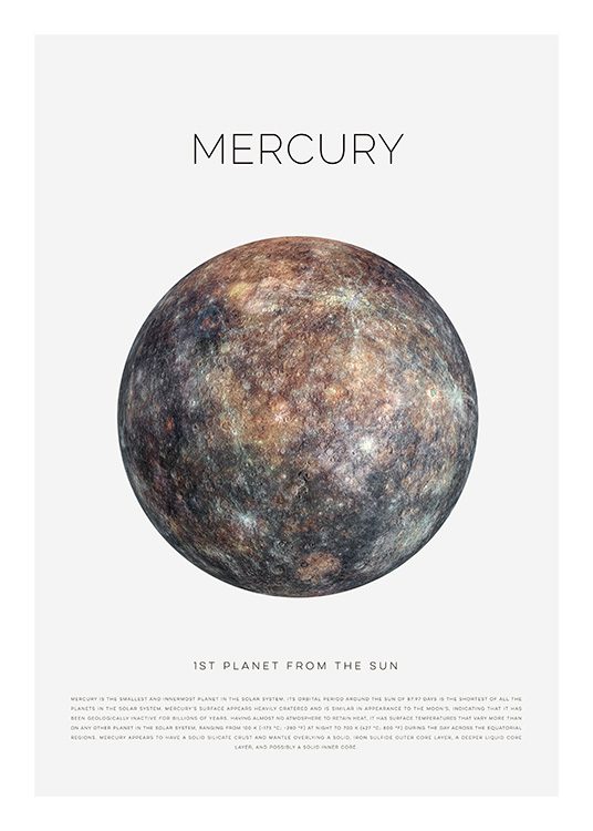 Planet Mercury Juliste / Lasten taulut Osoitteessa Desenio ab (11439)