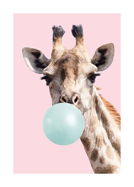 Bubblegum Giraffe Juliste