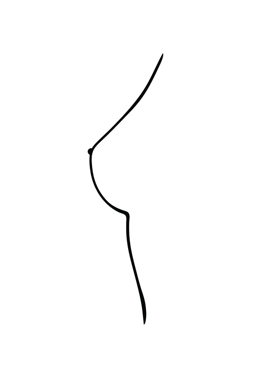 Boob Line Drawing Juliste / Piirrokset Osoitteessa Desenio ab (12450)