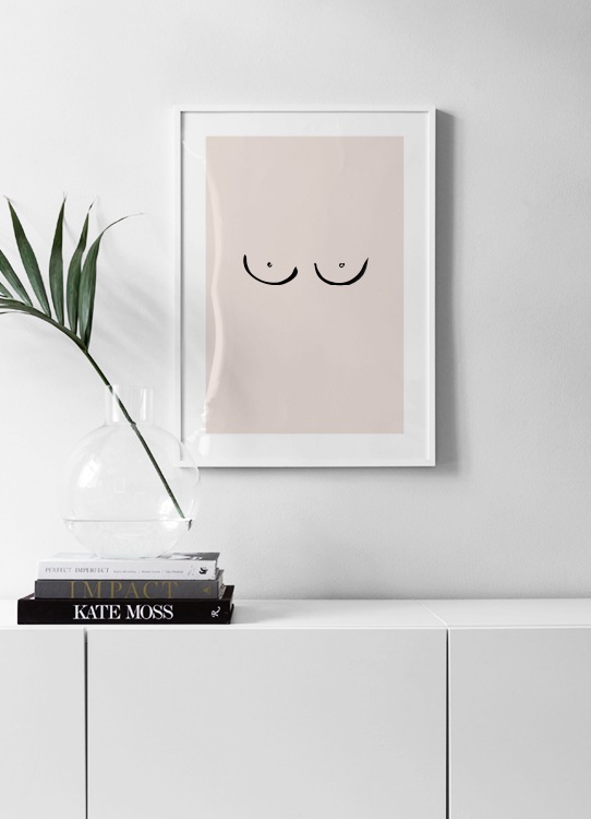 Boobs Drawing Juliste / Taideaiheet Osoitteessa Desenio ab (12452)