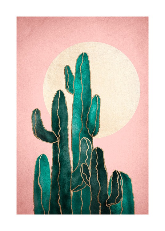 Pink Sky Cactus Juliste