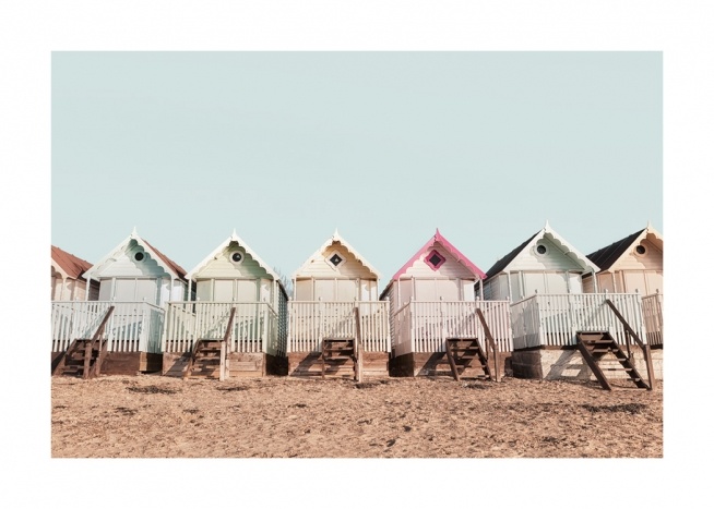 Beach Huts Juliste / Valokuvat Osoitteessa Desenio ab (12830)