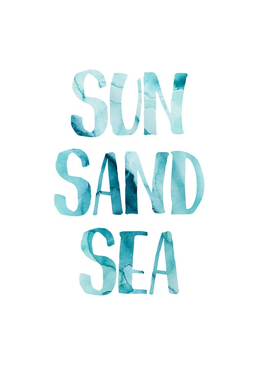 Sun Sand Sea Juliste / Tekstitaulut Osoitteessa Desenio ab (12834)
