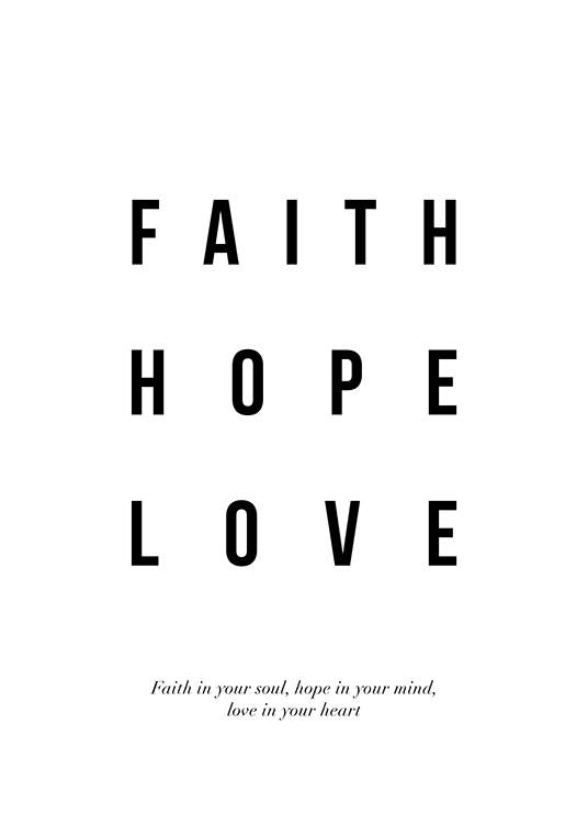 Faith Hope Love Juliste / Tekstitaulut Osoitteessa Desenio ab (12872)