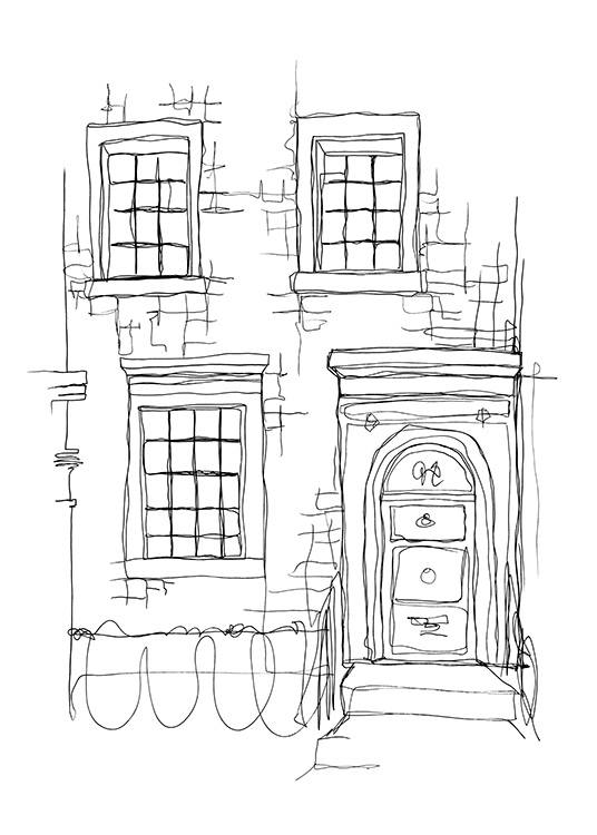 Notting Hill Door Juliste / Mustavalkoiset Osoitteessa Desenio ab (12923)