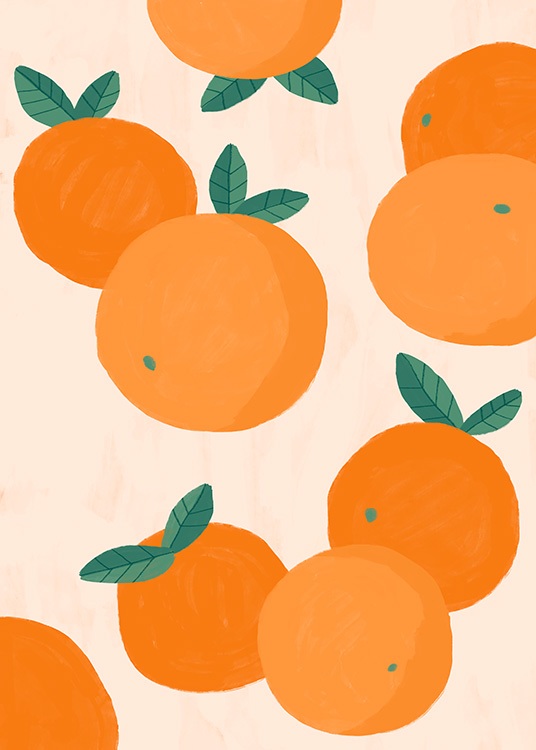 Oranges Illustration Juliste / Keittiötaulut Osoitteessa Desenio ab (13105)