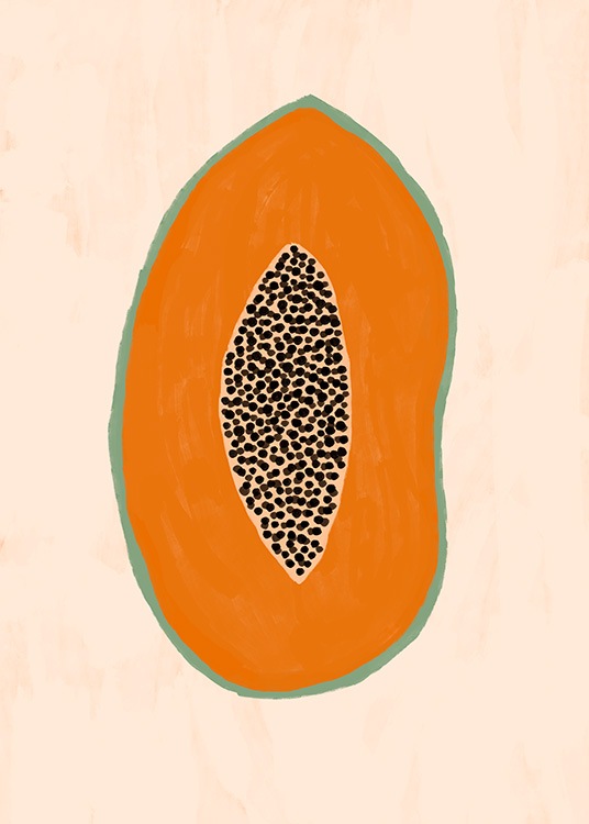 Papaya Illustration Juliste