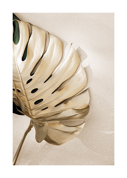 Gold Monstera No3 Juliste