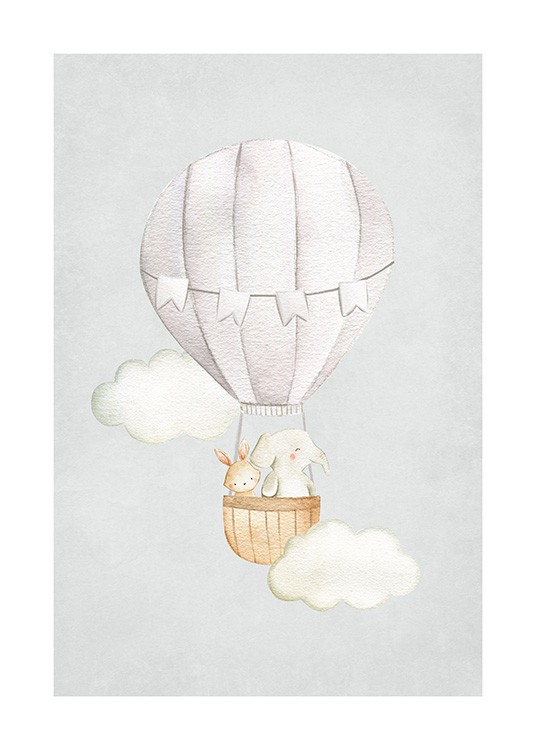 Hot Air Balloon No1 Juliste / Eläinkuvitukset Osoitteessa Desenio ab (13715)