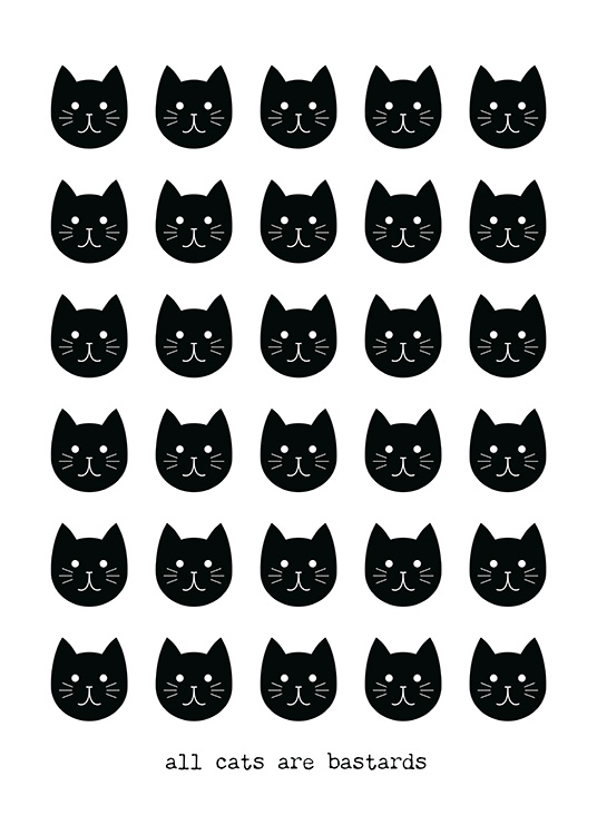 Cats Are Bastards Juliste