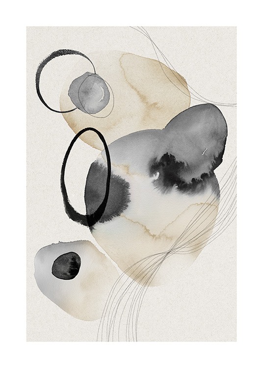 Watercolor Circles No2 Juliste