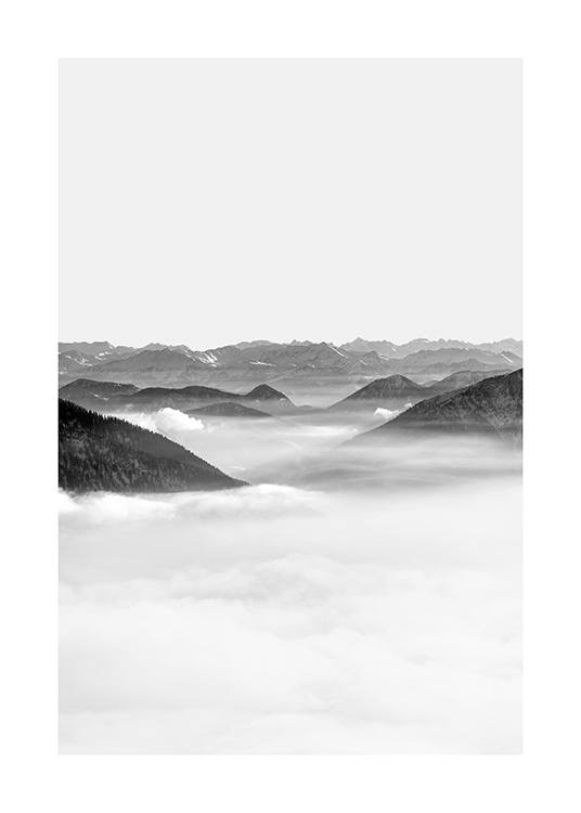 Black and White Alps Juliste