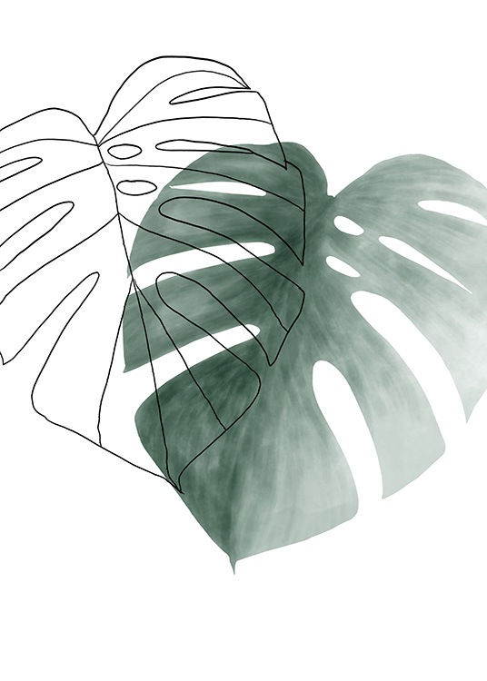 Watercolor Leaves No2 Juliste