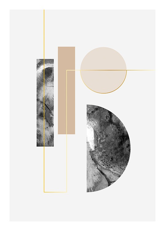 Geometrics and Golden Lines Juliste