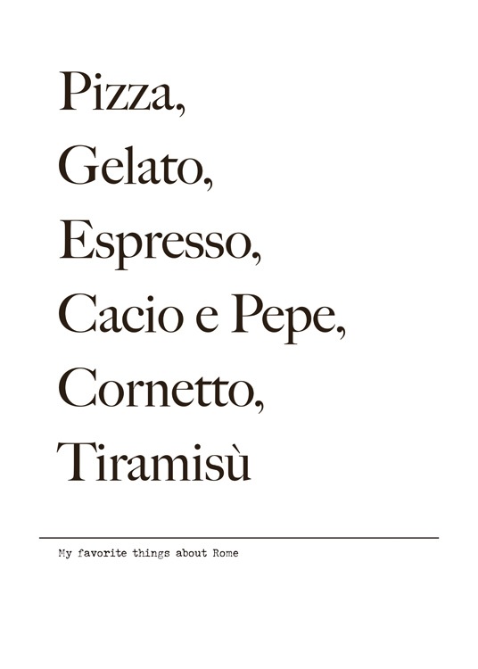 Favorite Things About Rome Juliste