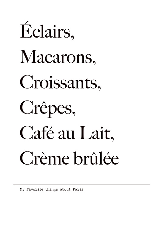 Favorite Things About Paris Juliste
