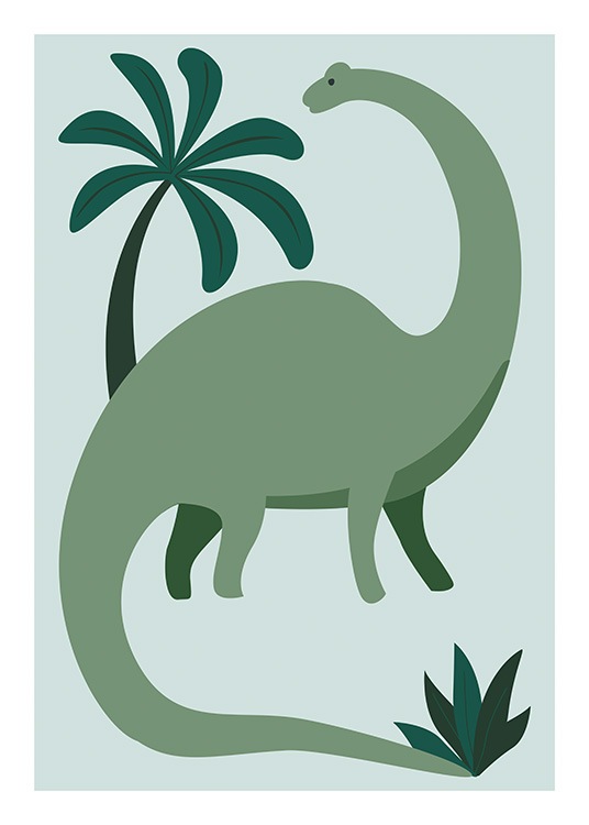 Green Dinosaur Juliste