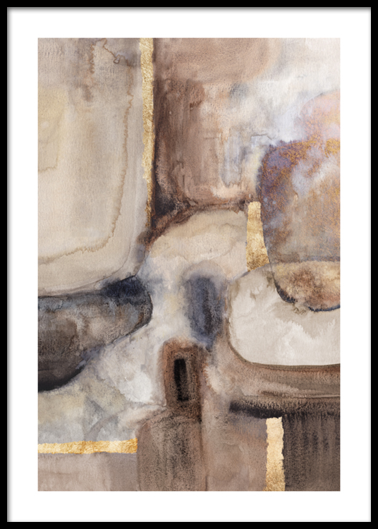 Golden watercolor poster