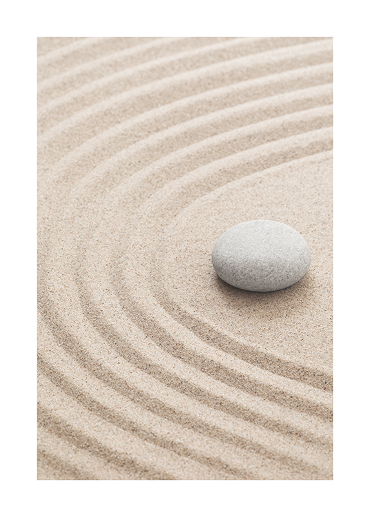  – Valokuva harjanteisesta hiekasta ja kivestä