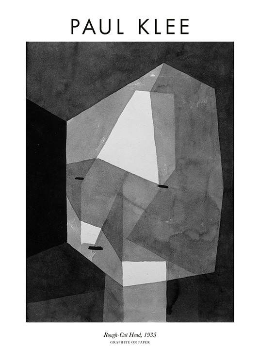  – Abstrakti maalaus harmaasta abstraktista päästä ja tekstillä ylä – ja alareunassa