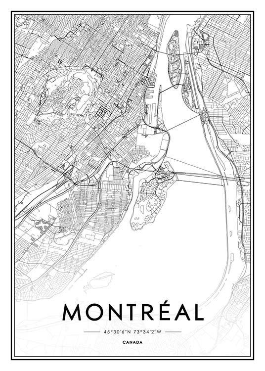 Montreal Juliste / Mustavalkoiset Osoitteessa Desenio ab (2043)