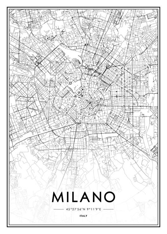 Milano Map Juliste