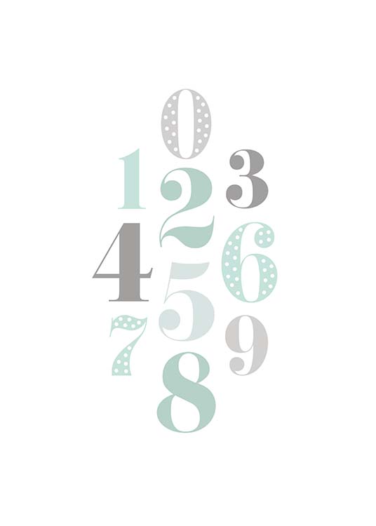 Numbers Green Juliste