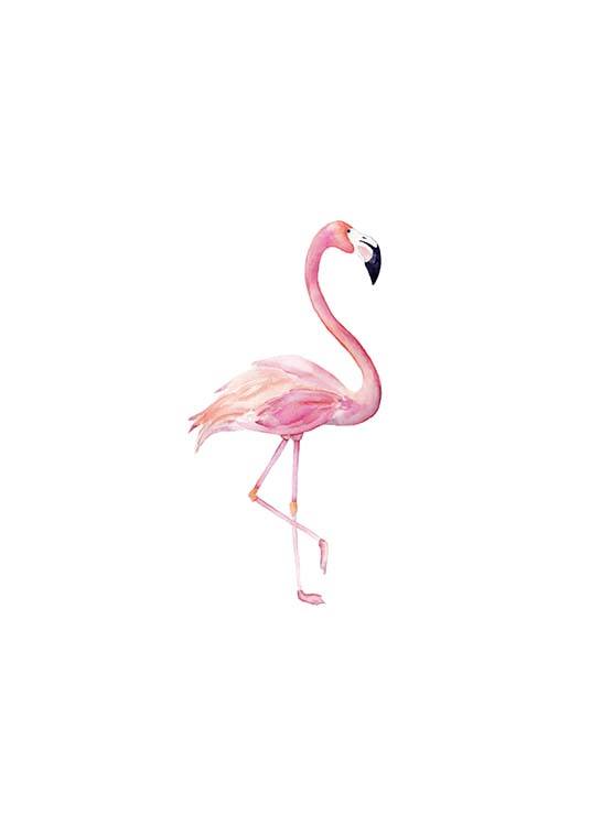 Flamingo Aquarelle Juliste / Lasten taulut Osoitteessa Desenio ab (2222)