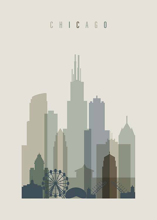 Chicago Skyline Juliste