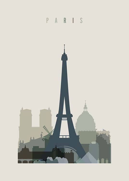 Paris Skyline Juliste