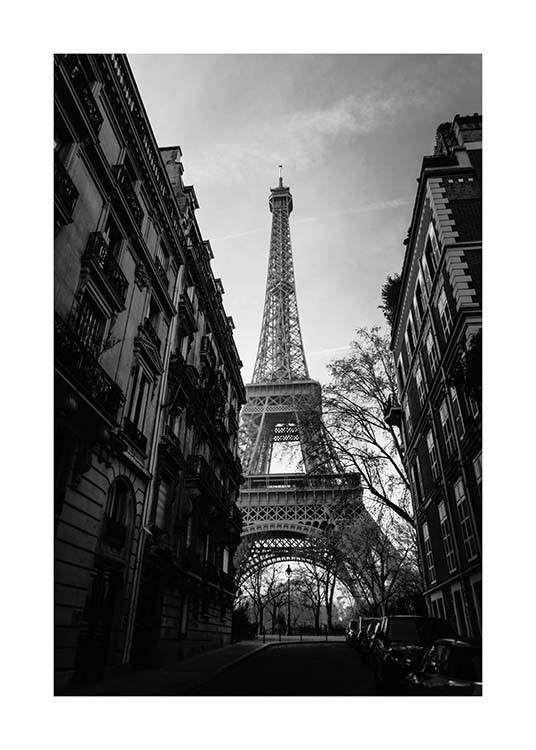 Street Of Paris Juliste / Mustavalkoiset Osoitteessa Desenio ab (2446)