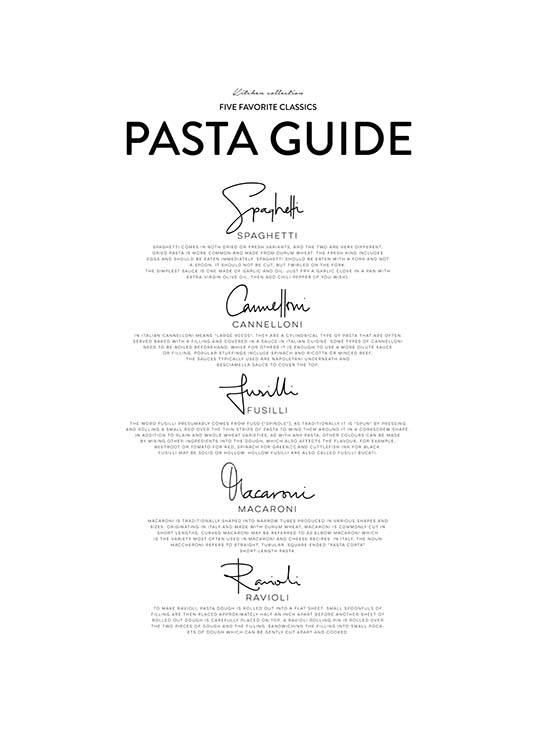 Five Pasta Classics Juliste