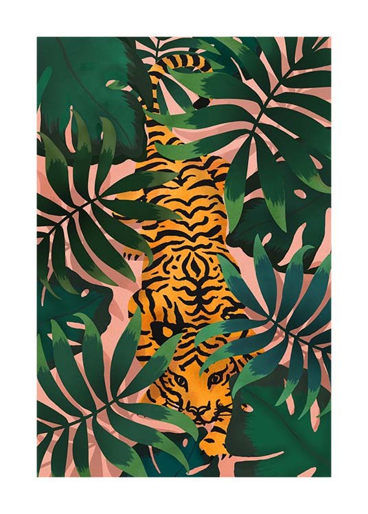 Tiger In Jungle Juliste / Hyönteiset & eläimet Osoitteessa Desenio ab (3147)