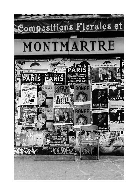Montmartre Juliste / Mustavalkoiset Osoitteessa Desenio ab (3431)