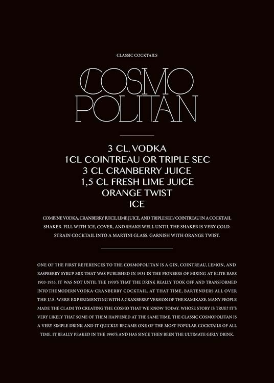 Classic Cosmopolitan Juliste